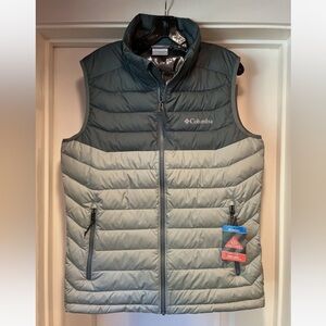 Columbia White Out Vest Mens Medium Niagara Puffer Insulated Omni-Heat New Tags